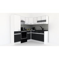 Bucatarie de Colt GENA NEW 8 DR. 180-210, Fara Corp de Cuptor, Alb / Gri